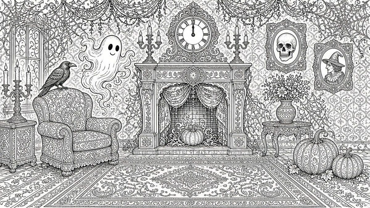 Haunted Manor Rooms colored inspiration art