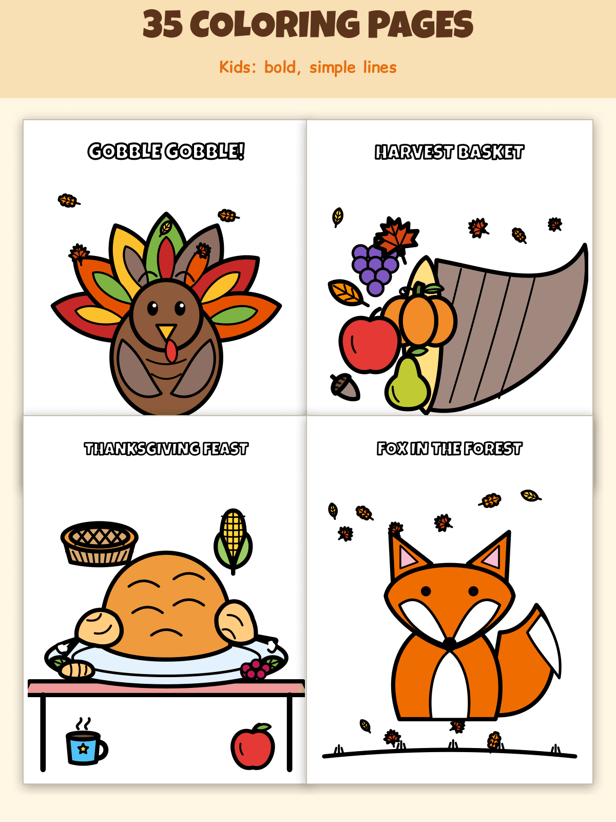 Complete Thanksgiving & Autumn Classroom/Homeschool Mega-Bundle | 154 Printable Pages: Coloring, Turkey Crafts, Placemats, Games & Worksheets preview 2