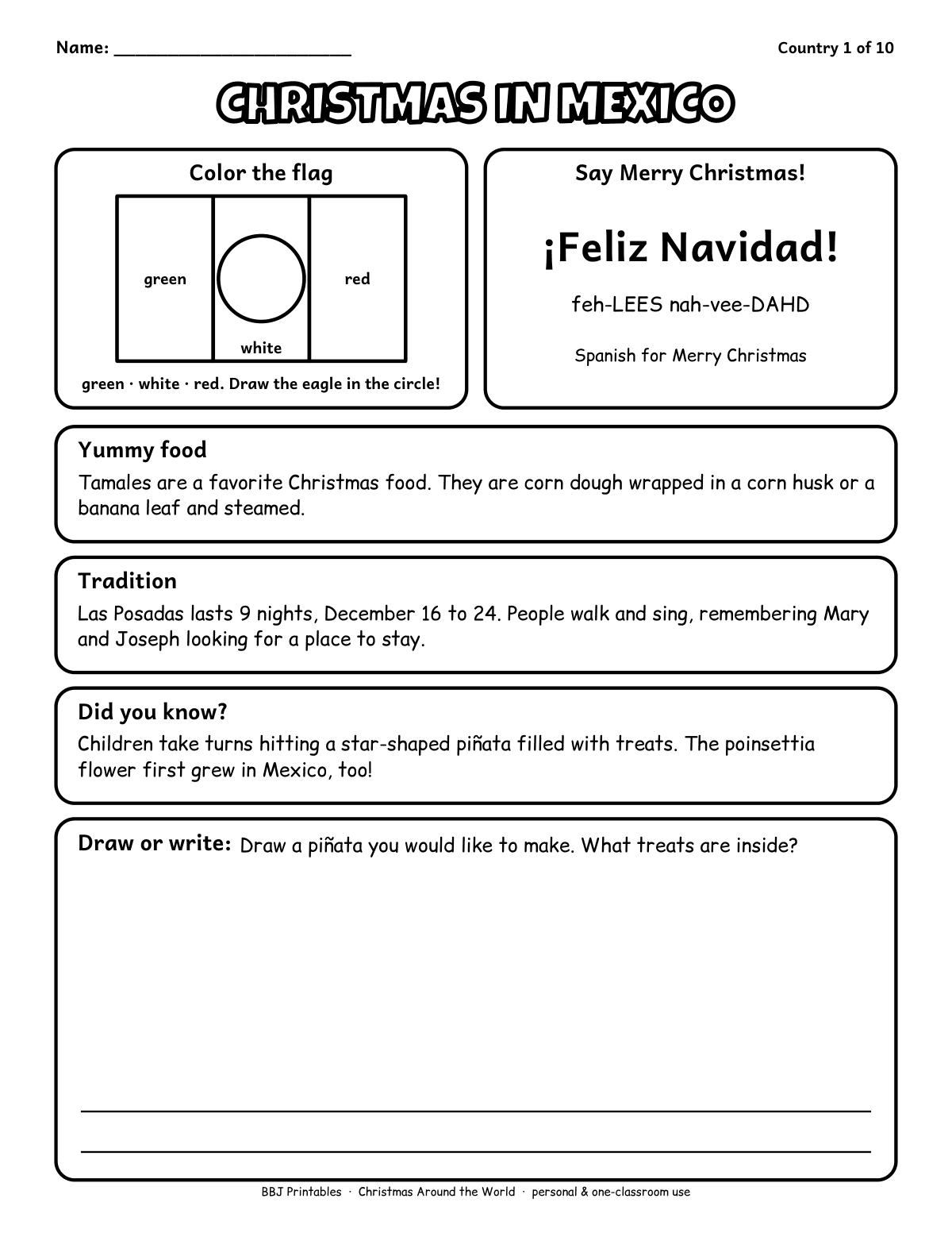 Christmas Around the World Coloring Pages & Passport: K-3, 10 Countries, 27 Pages preview 4
