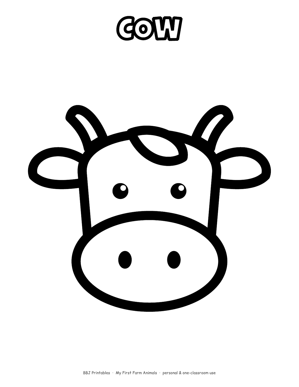 My First Farm Animals Coloring Pages: Toddler & PreK, 20 Big Thick-Line Pages preview 3
