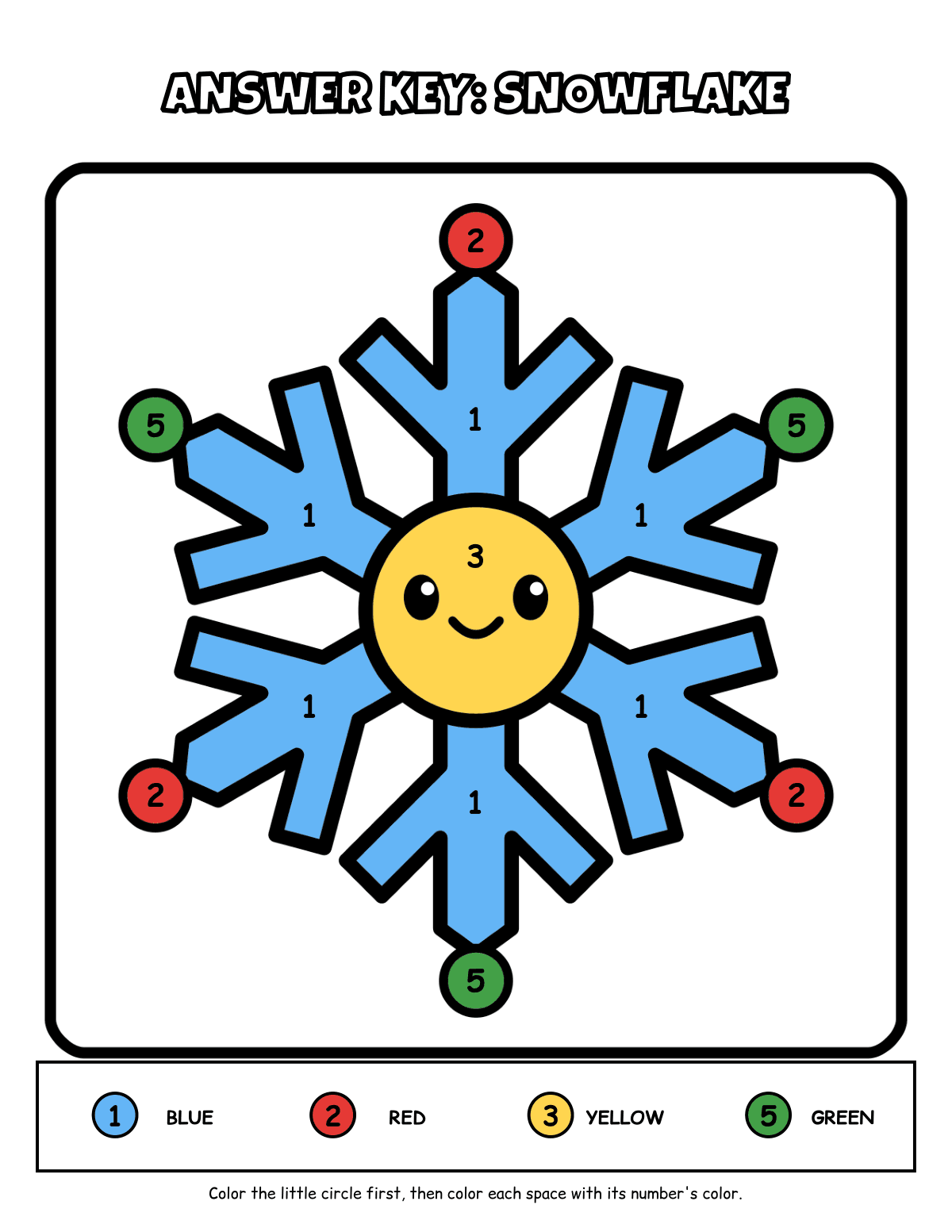 Winter Color by Number 1–6: Snowman, Penguin & More, 12 Pages + Answer Keys (PreK–2) preview 4