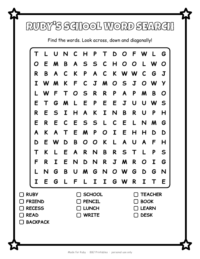 Sample: Word search with the name