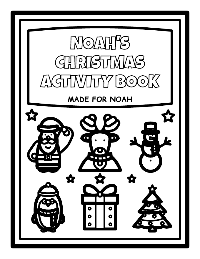Preview of Personalized Christmas Activity Book (32+ Pages, Ages 4–9)