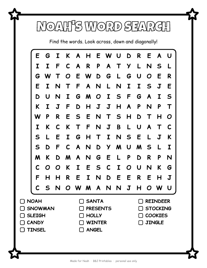 Sample: Word search with the name