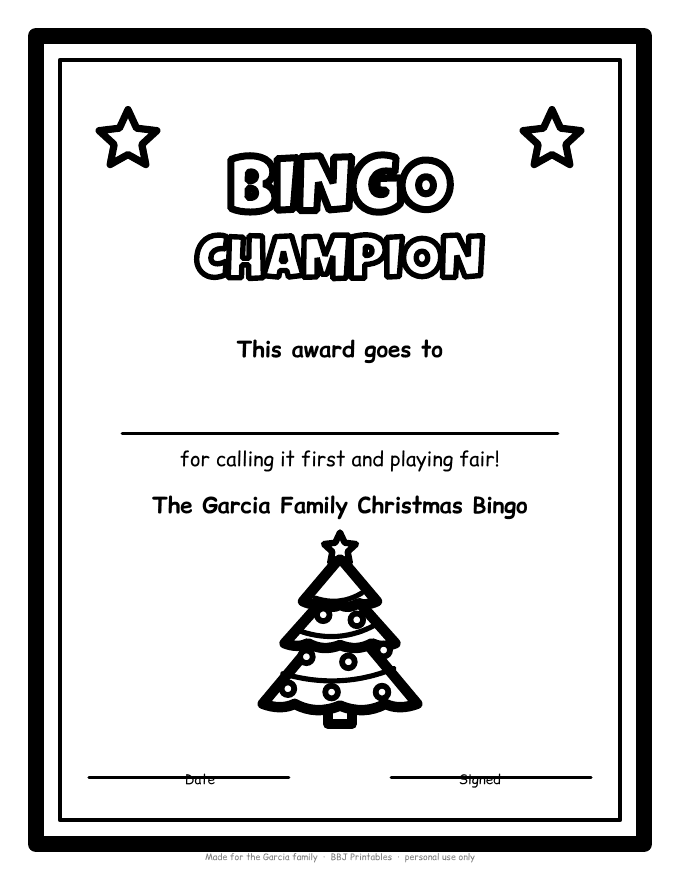 Sample: Champion certificate