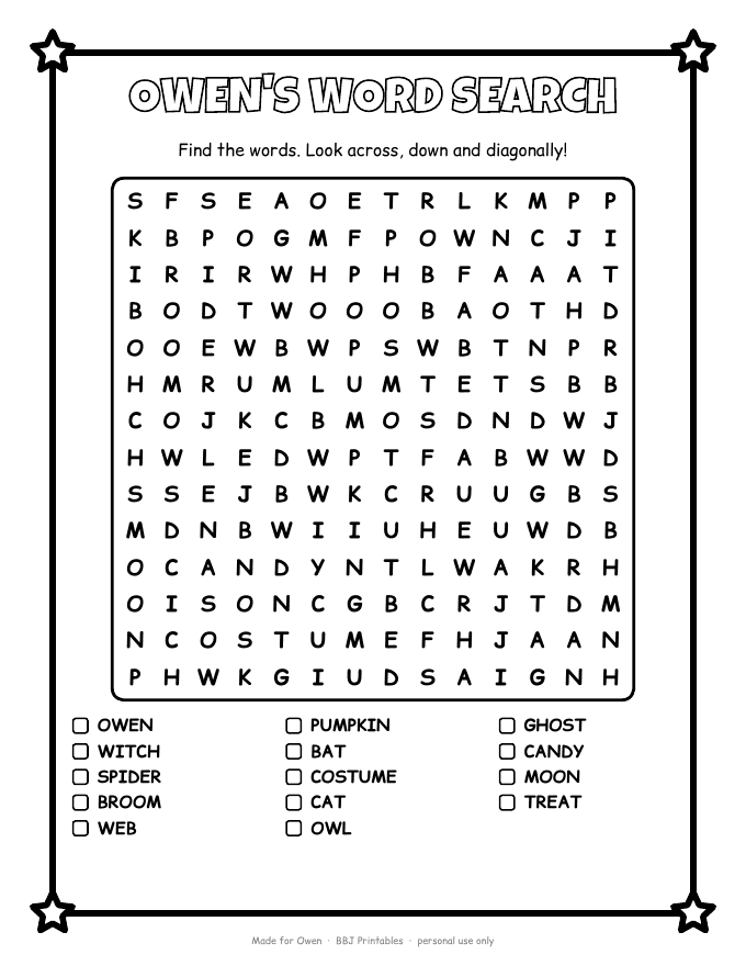Sample: Word search with the name