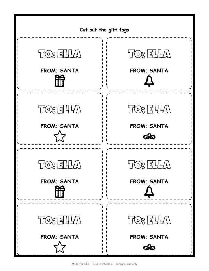 Sample: Gift tags