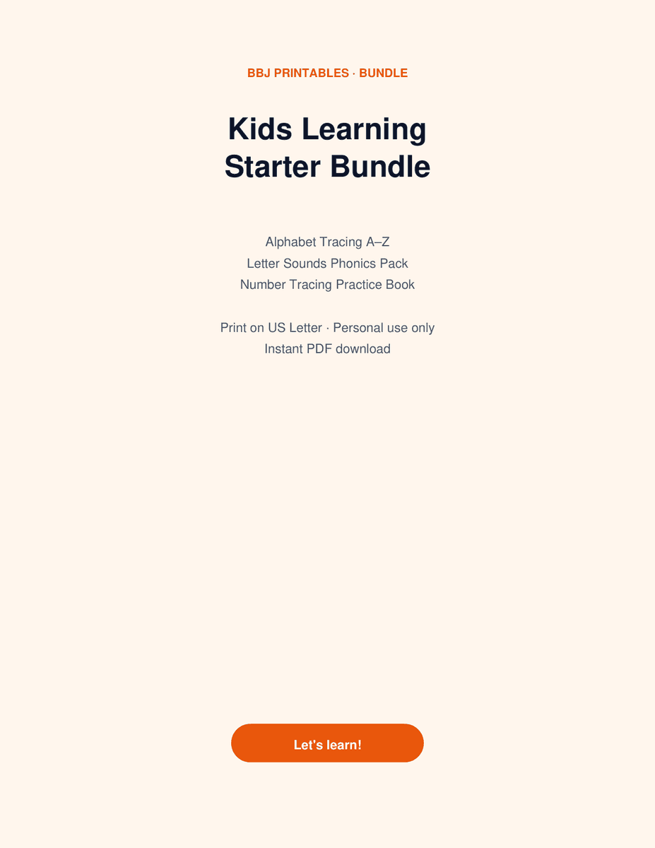Preview of Kids Learning Starter Bundle