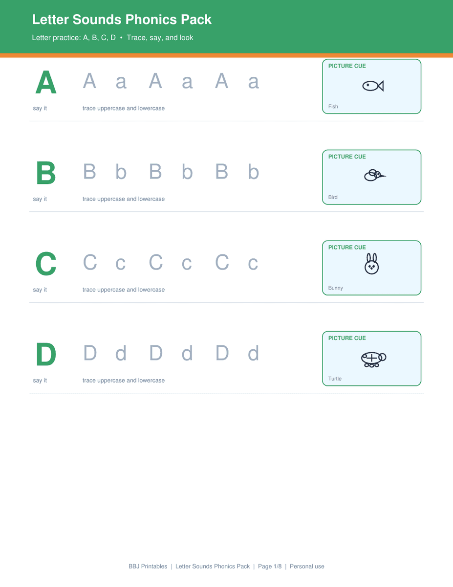 Preview of Letter Sounds Phonics Pack