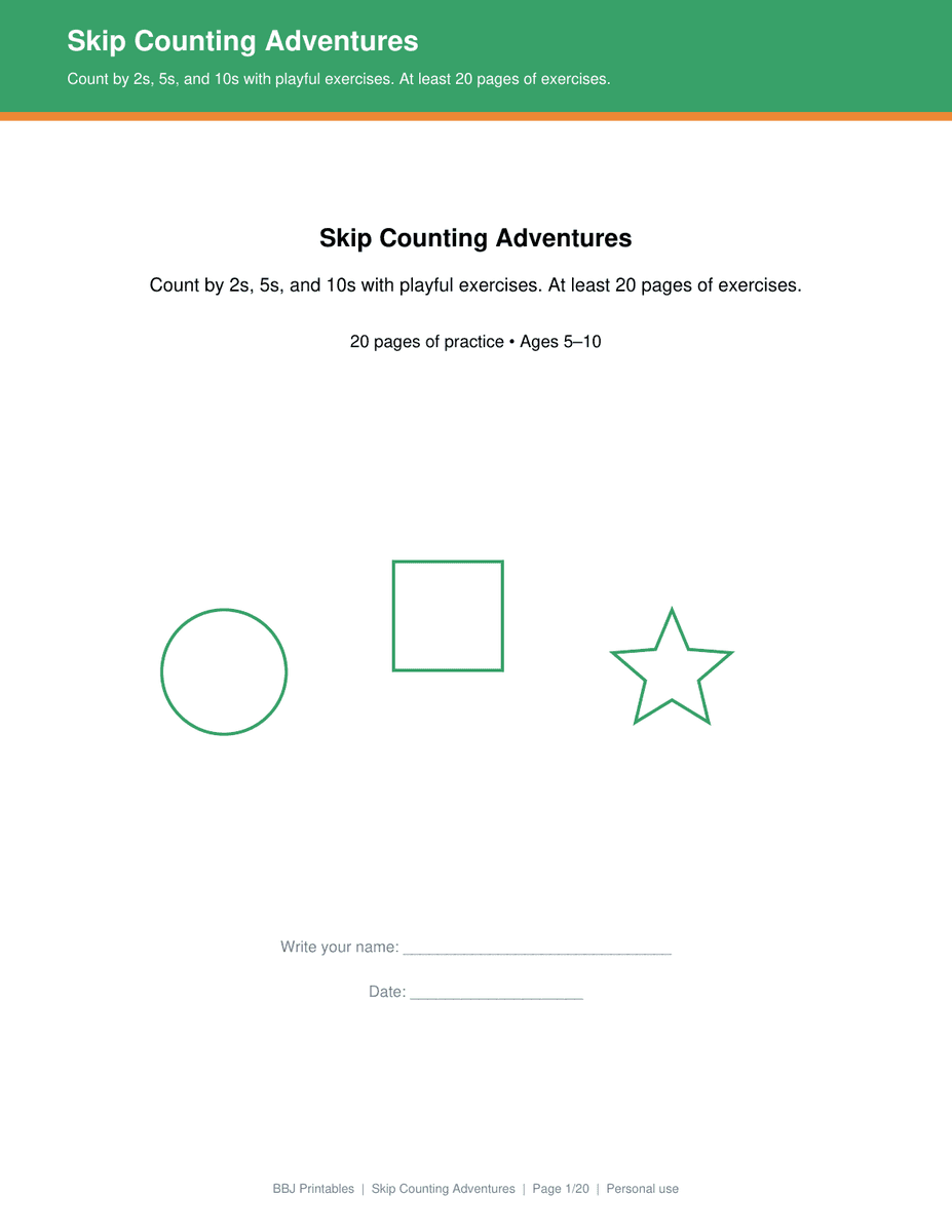 Preview of Skip Counting Adventures