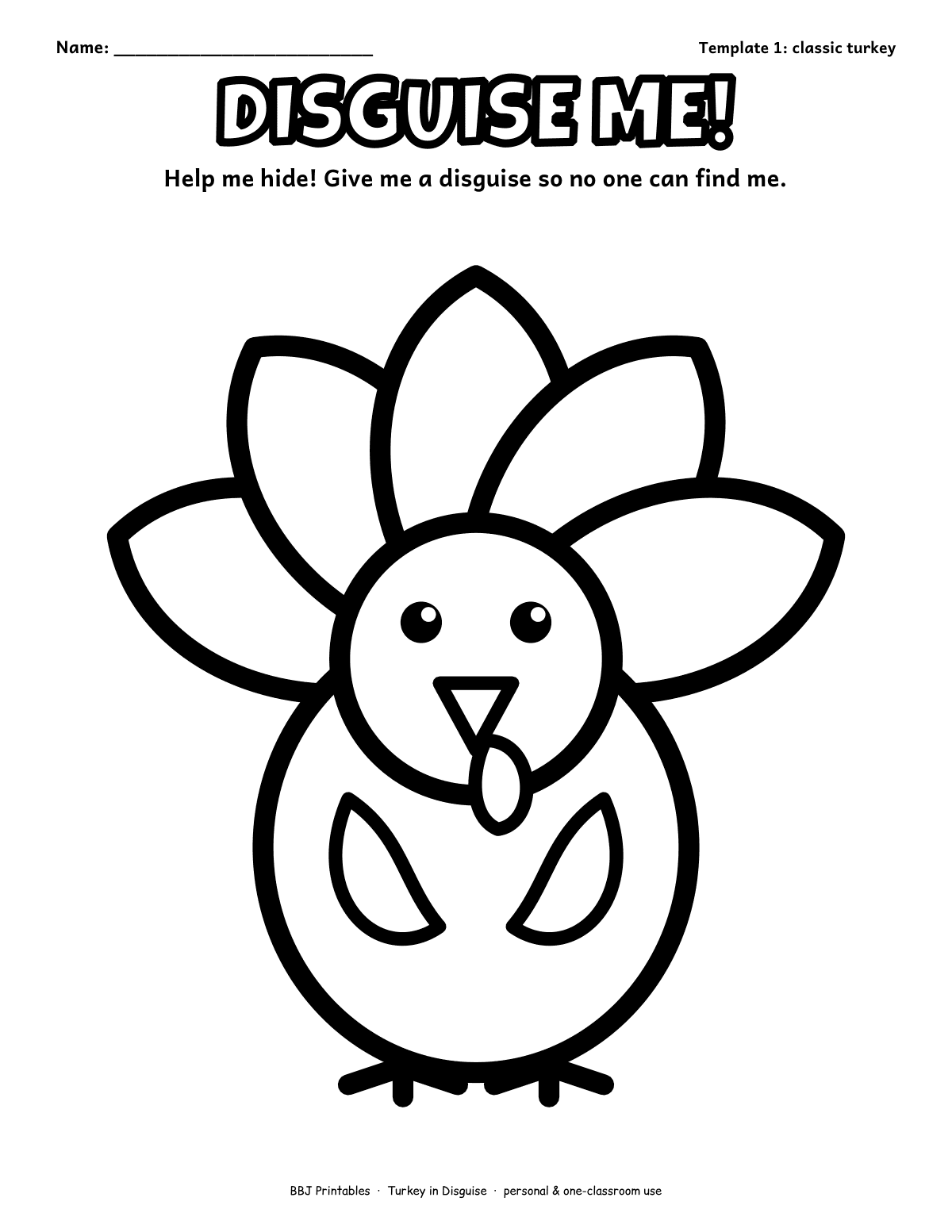 Turkey in Disguise Template & Family Letter: Thanksgiving Turkey Disguise Project, K-2, 25 Pages sample page 2