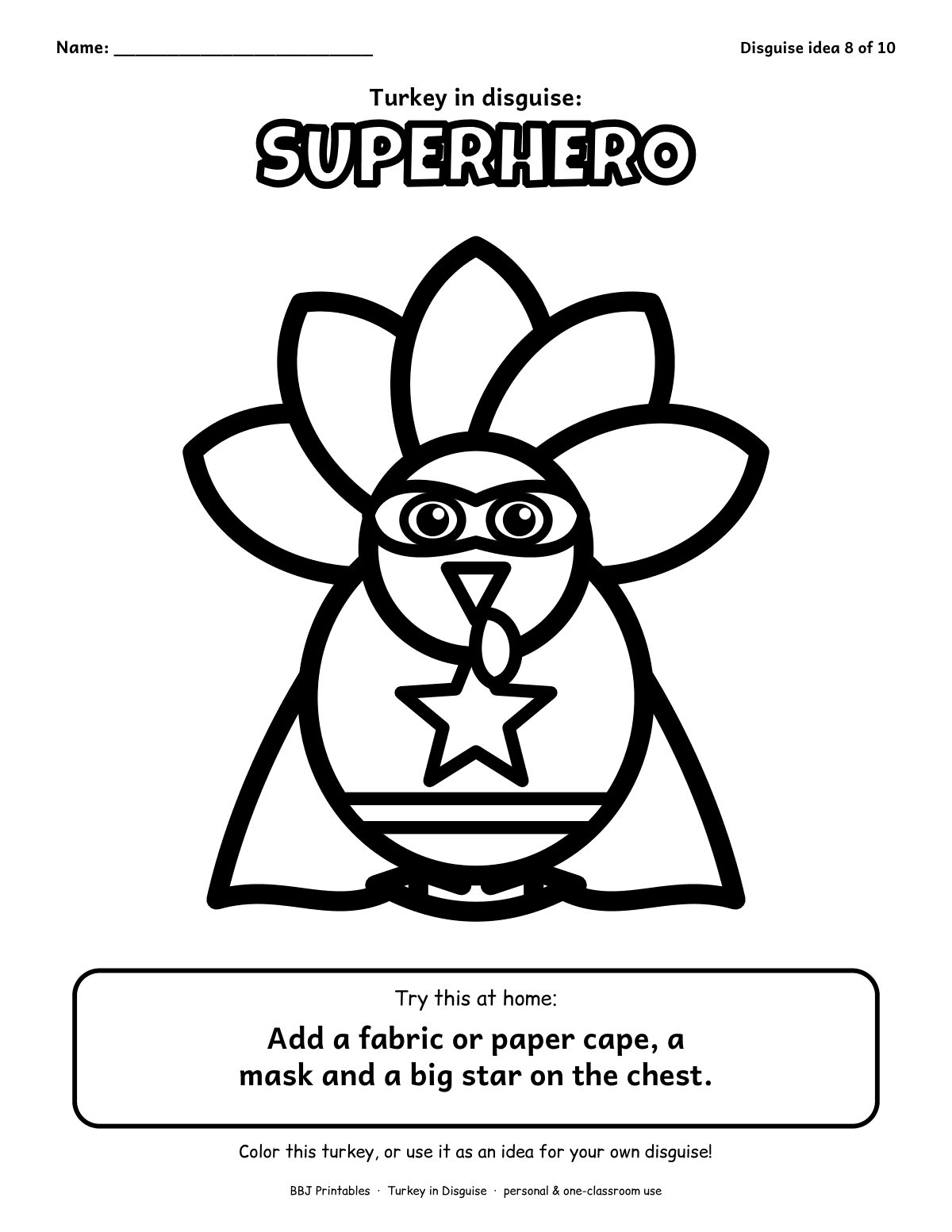 Turkey in Disguise Template & Family Letter: Thanksgiving Turkey Disguise Project, K-2, 25 Pages sample page 3