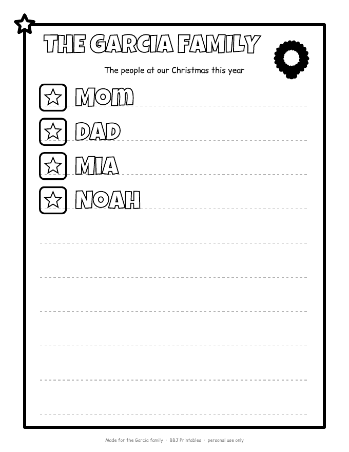 Sample Family page